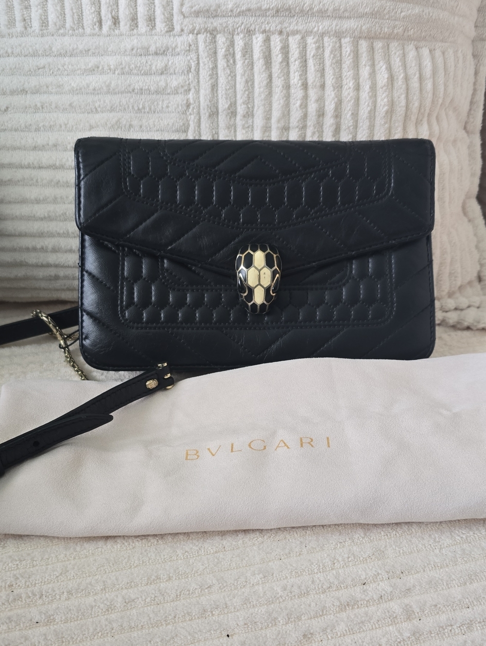 Bvlgari Forever Scaglie Quilted Leather Shoulder Bag
